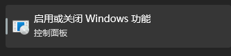 Windows 搜索中的启用或关闭 Windows 功能入口